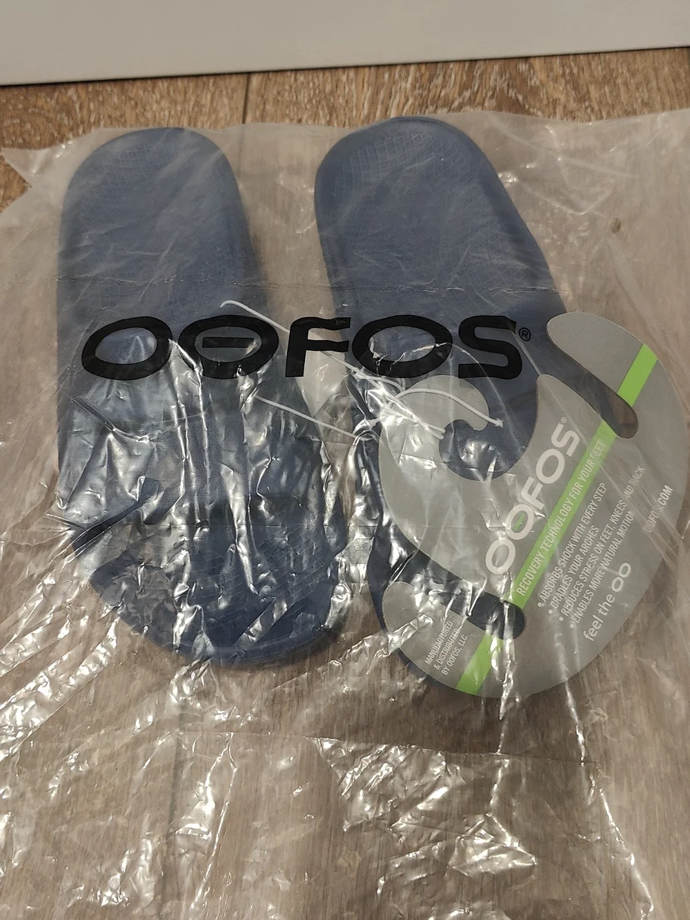 OOFOS Navy Slide OOahh Recovery Sandals